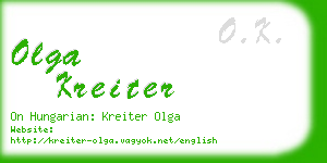 olga kreiter business card